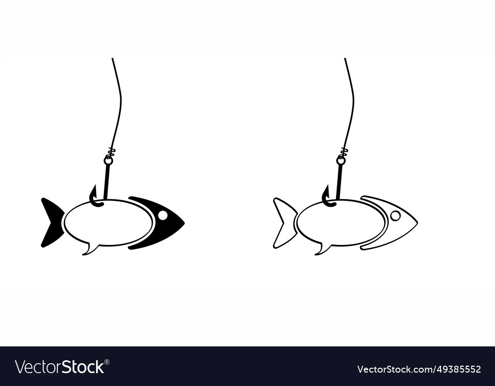 Fish line pattern speech bubble to speak message
