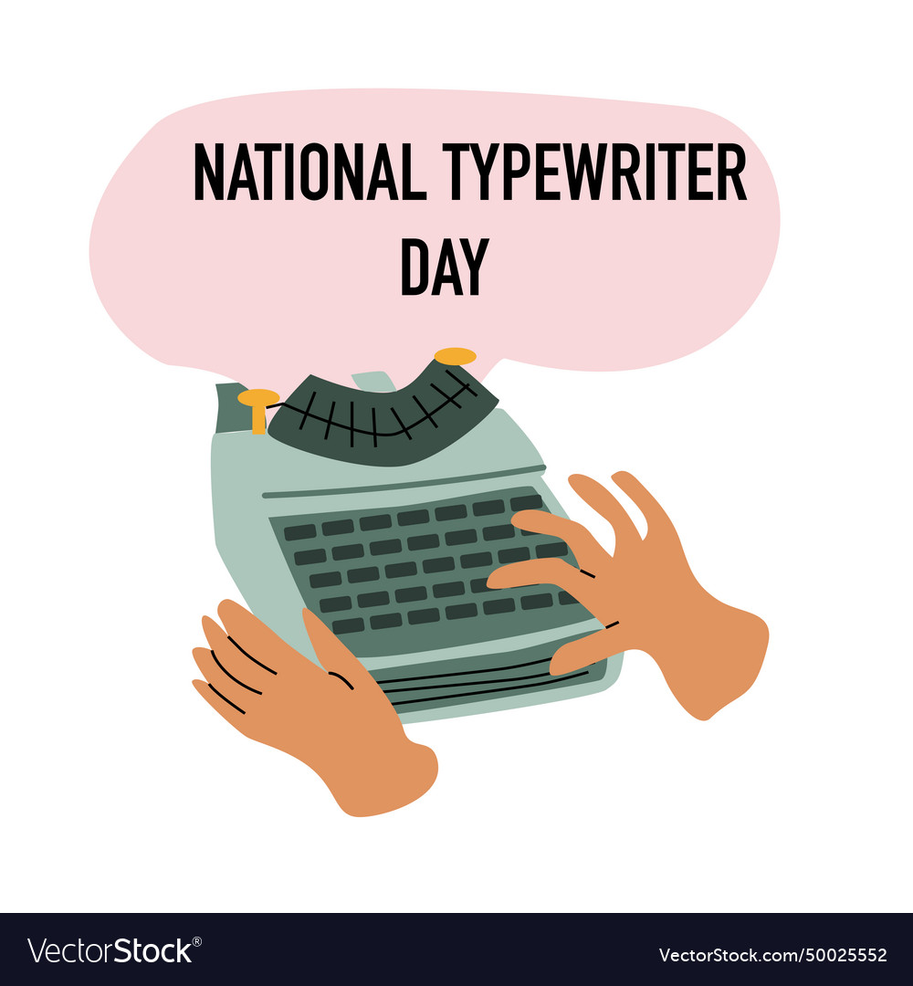 Human hand writing on typewrite national