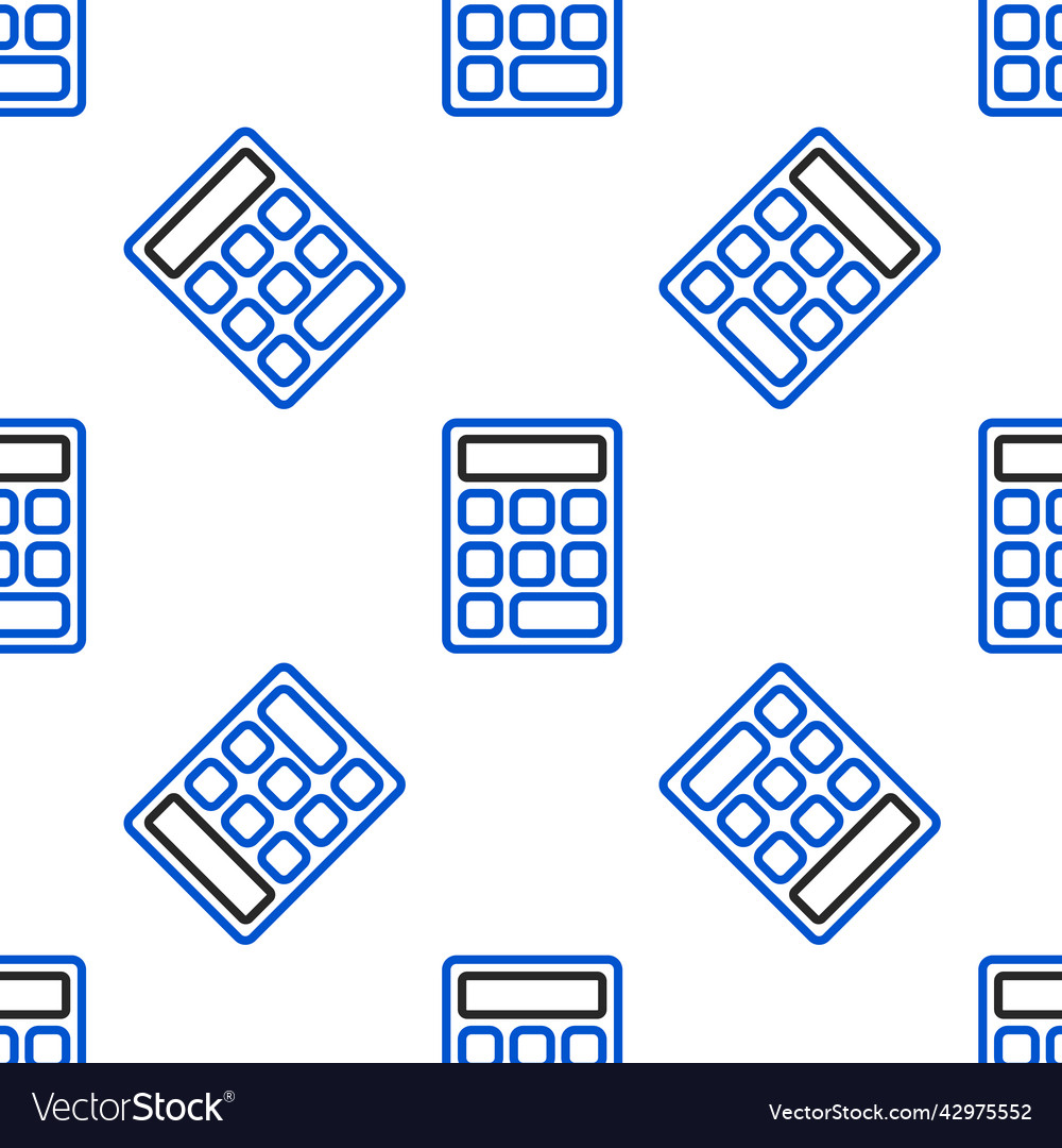 Line calculator icon isolated seamless pattern vector image Line calculator icon isolated seamless pattern