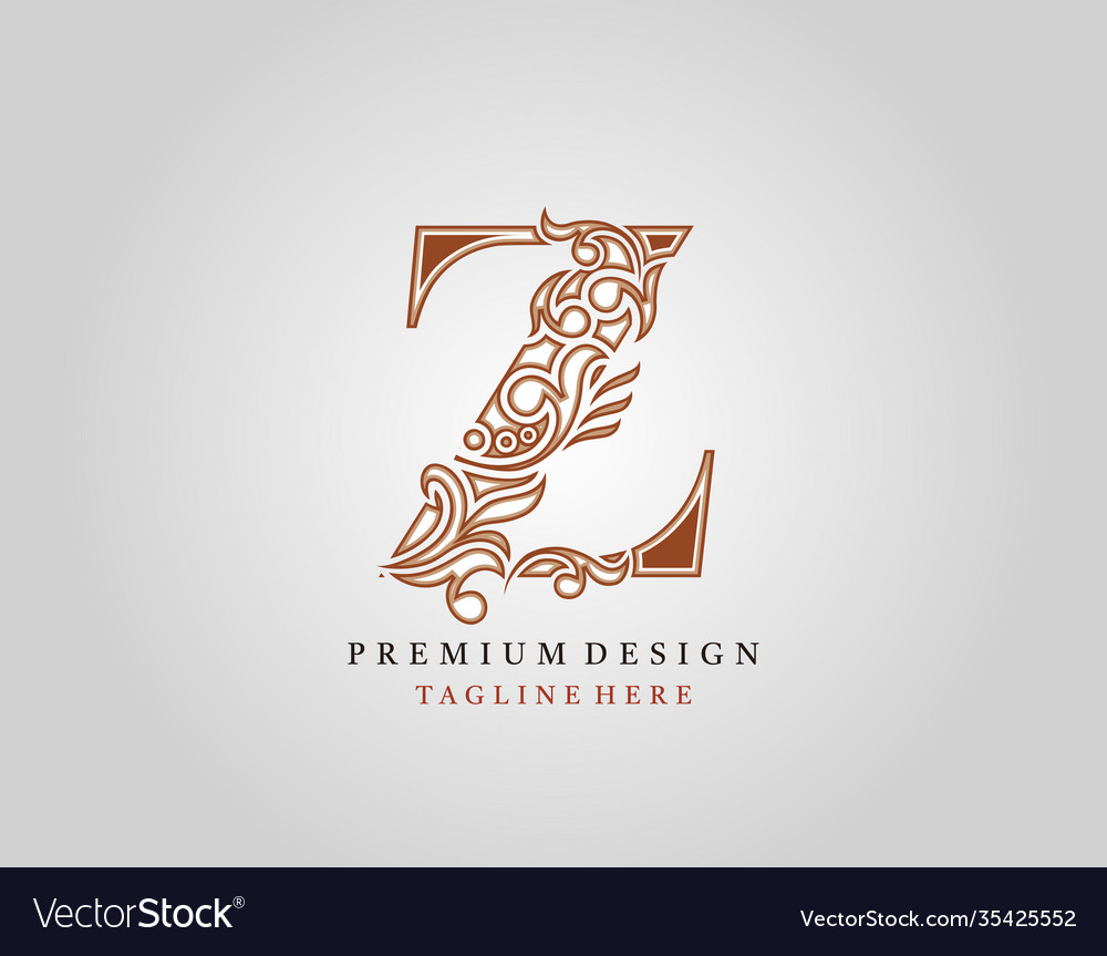 Luxury initial z letter logo icon elegant floral