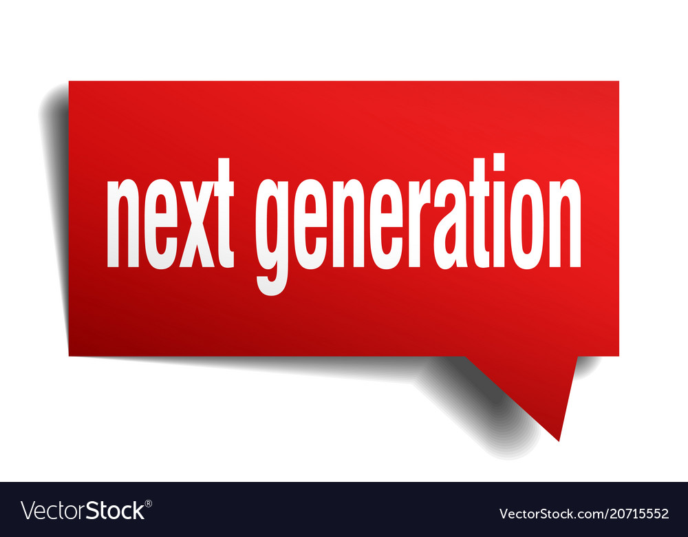 Next generation red 3d speech bubble