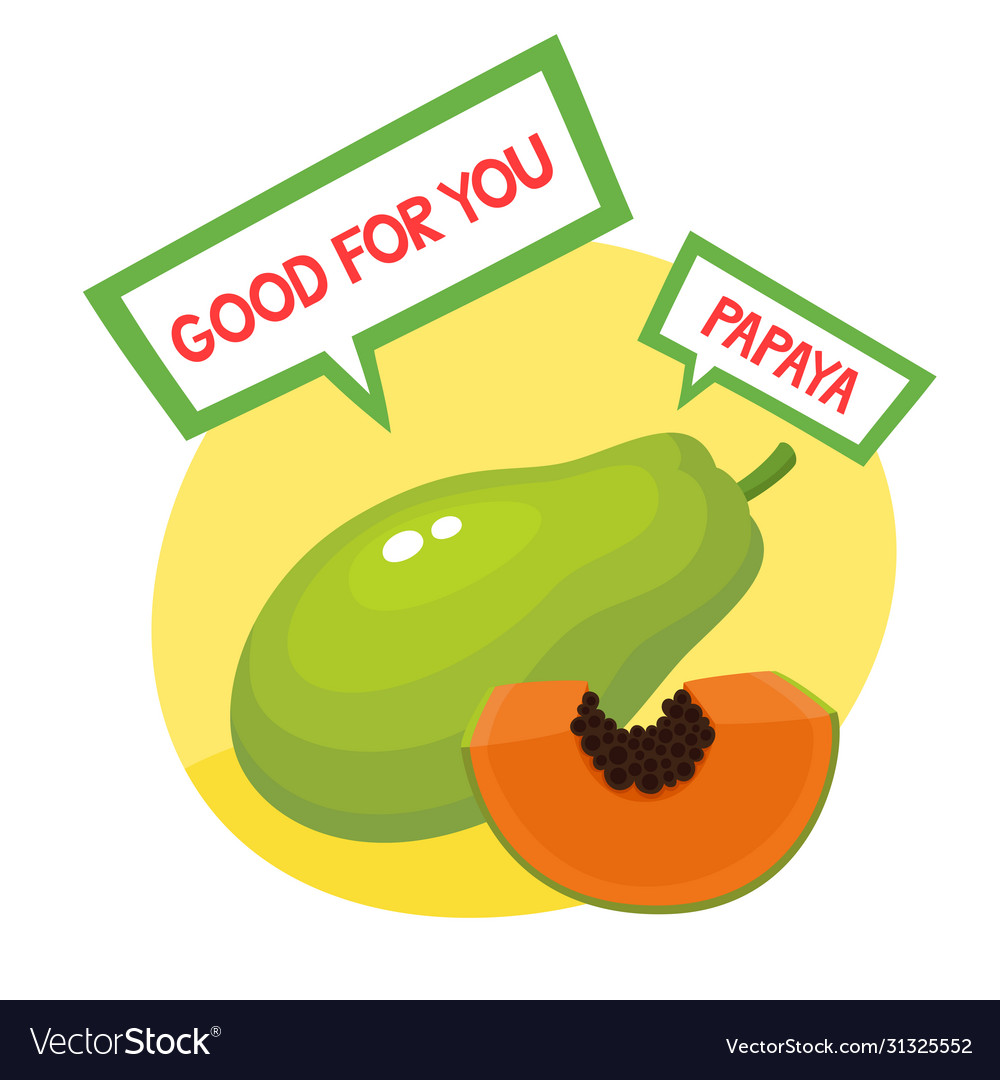 Organic badge with papaya