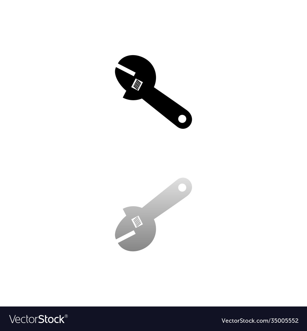 Pipe wrench icon flat