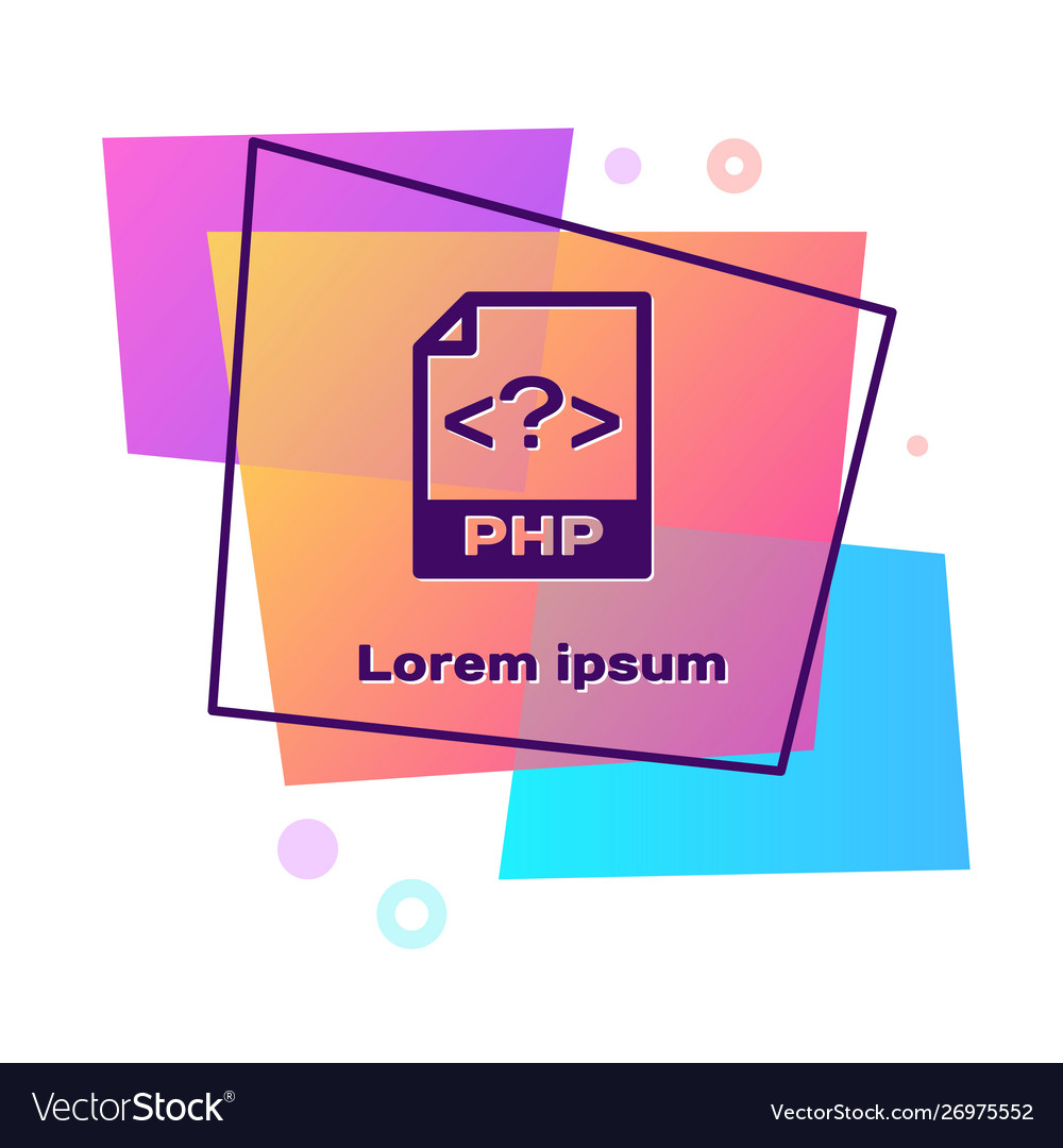 Purple php file document download button icon vector image Purple php file document download button icon