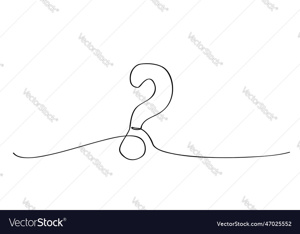 Question mark single or continuous line with copy