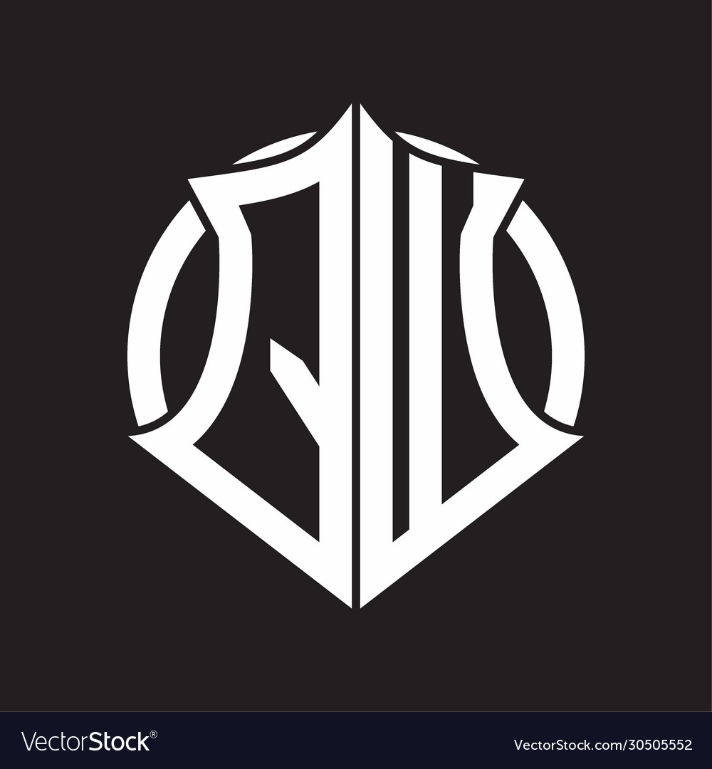 Qw logo monogram with emblem and circle rounded vector image Qw logo monogram with emblem and circle rounded
