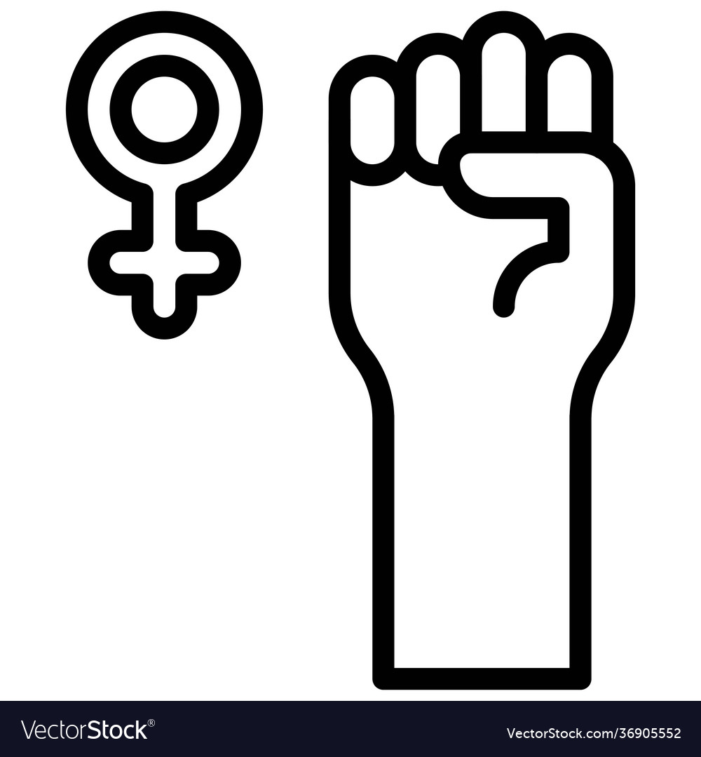 Raised fist icon feminism related
