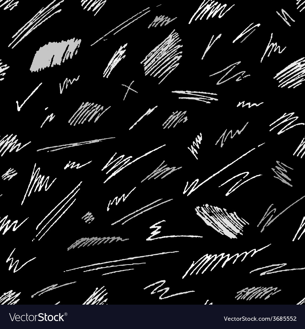 Seamless pattern of chalk strokes and scribbles Vector Image
