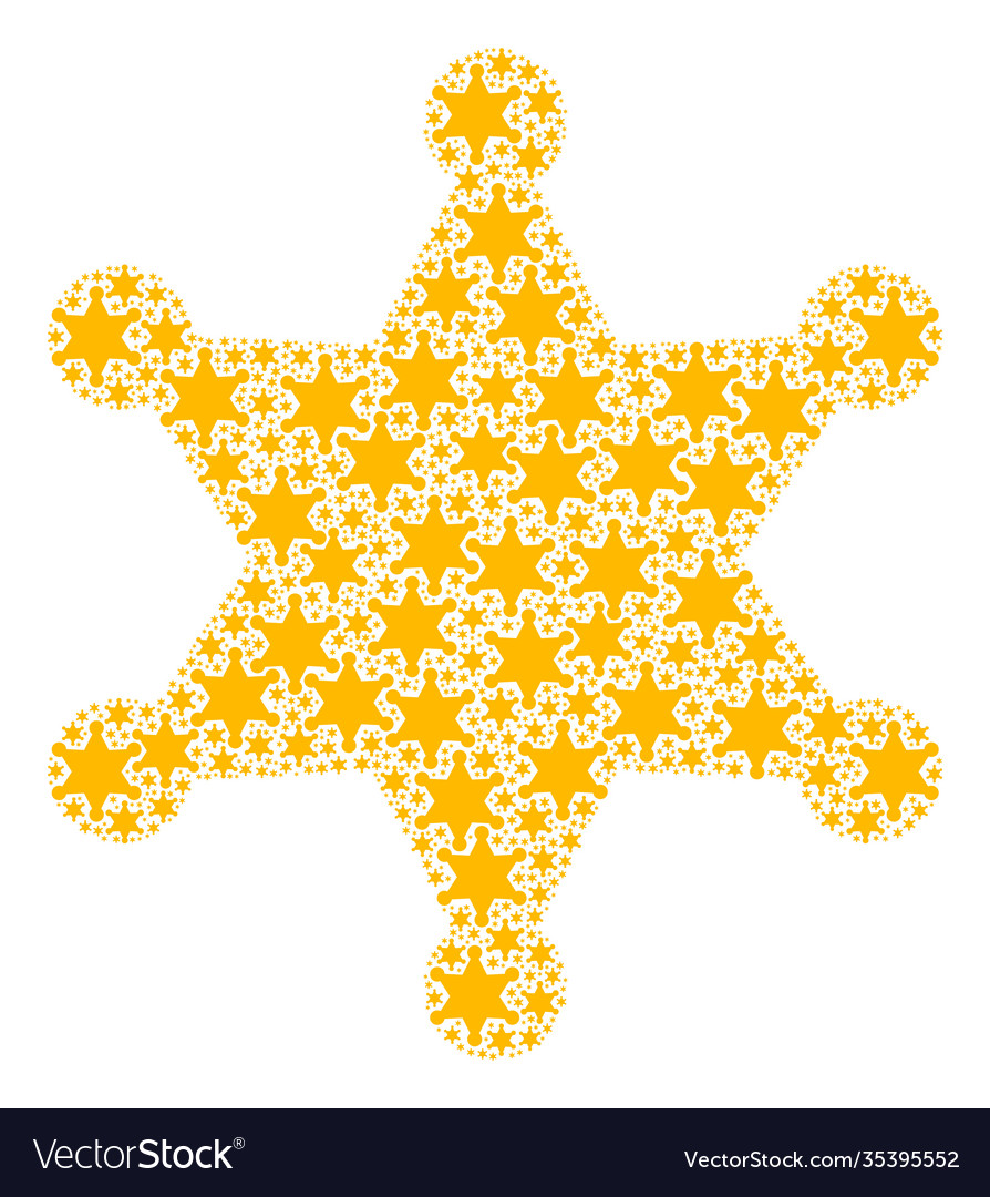 Sheriff star recursive composition itself items vector image Sheriff star recursive composition itself items