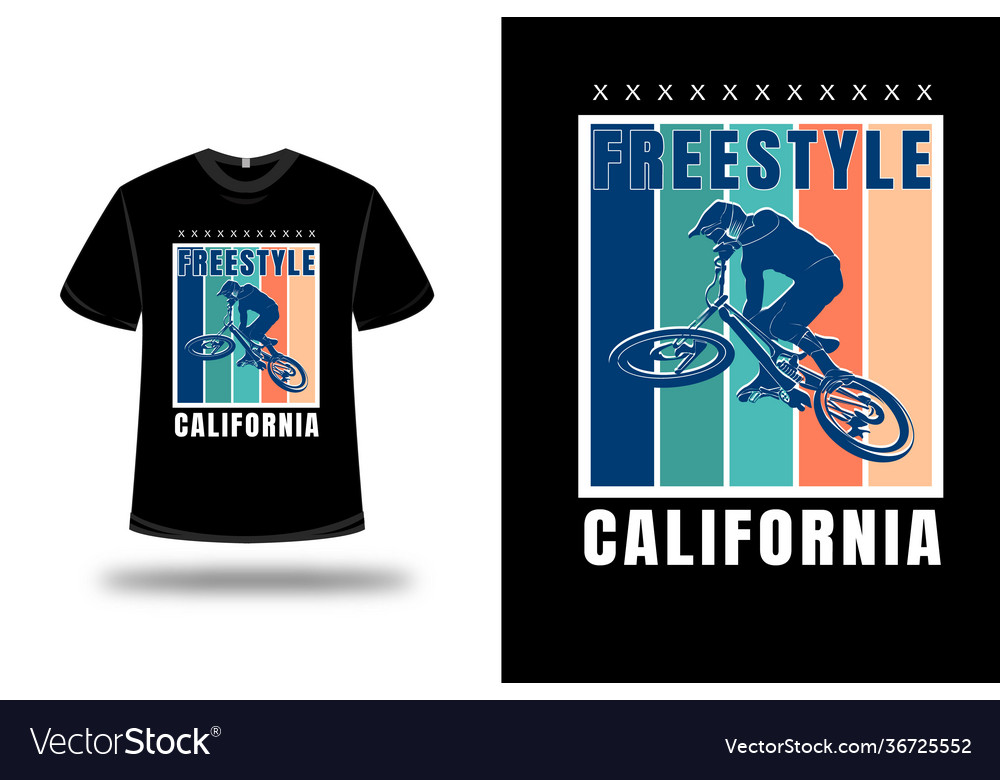 T-shirt freestyle california color blue green