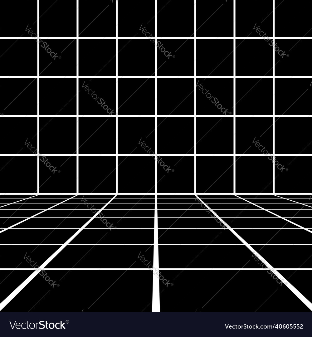 Tiling floor and wall in empty room vector image Tiling floor and wall in empty room