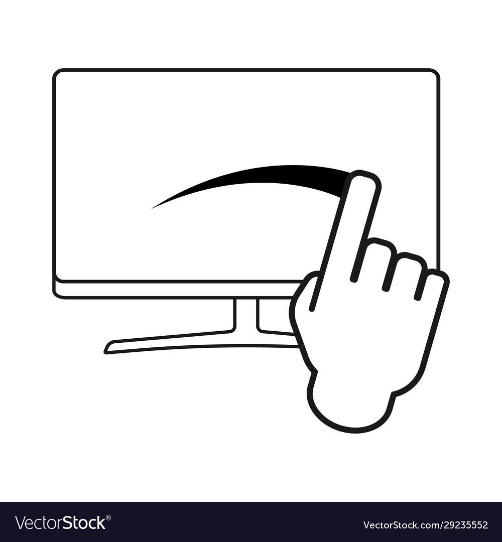 Touch screen icon for app website ui etc click vector image Touch screen icon for app website ui etc click