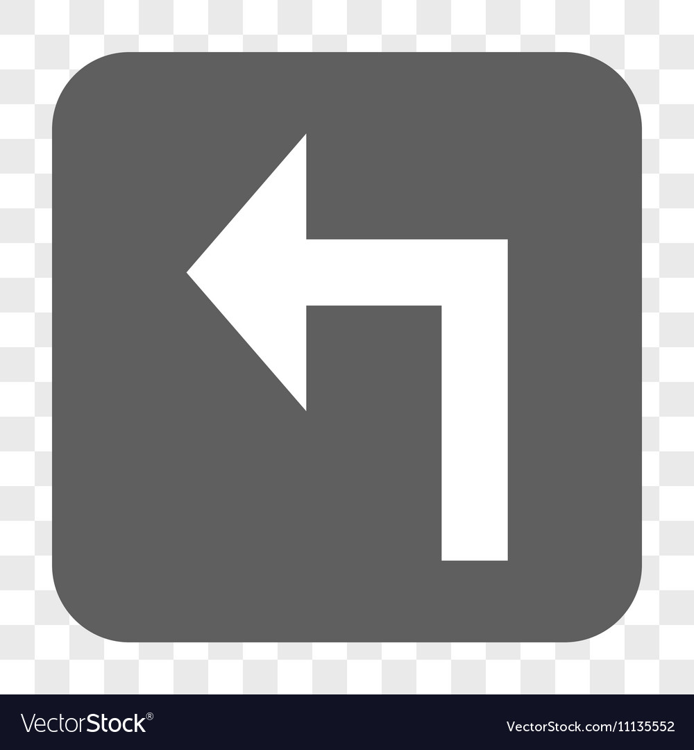 Turn left rounded square button