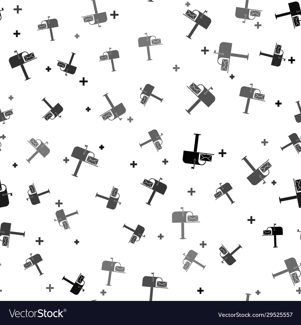 Black open mail box with an envelope icon isolated vector image Black open mail box with an envelope icon isolated