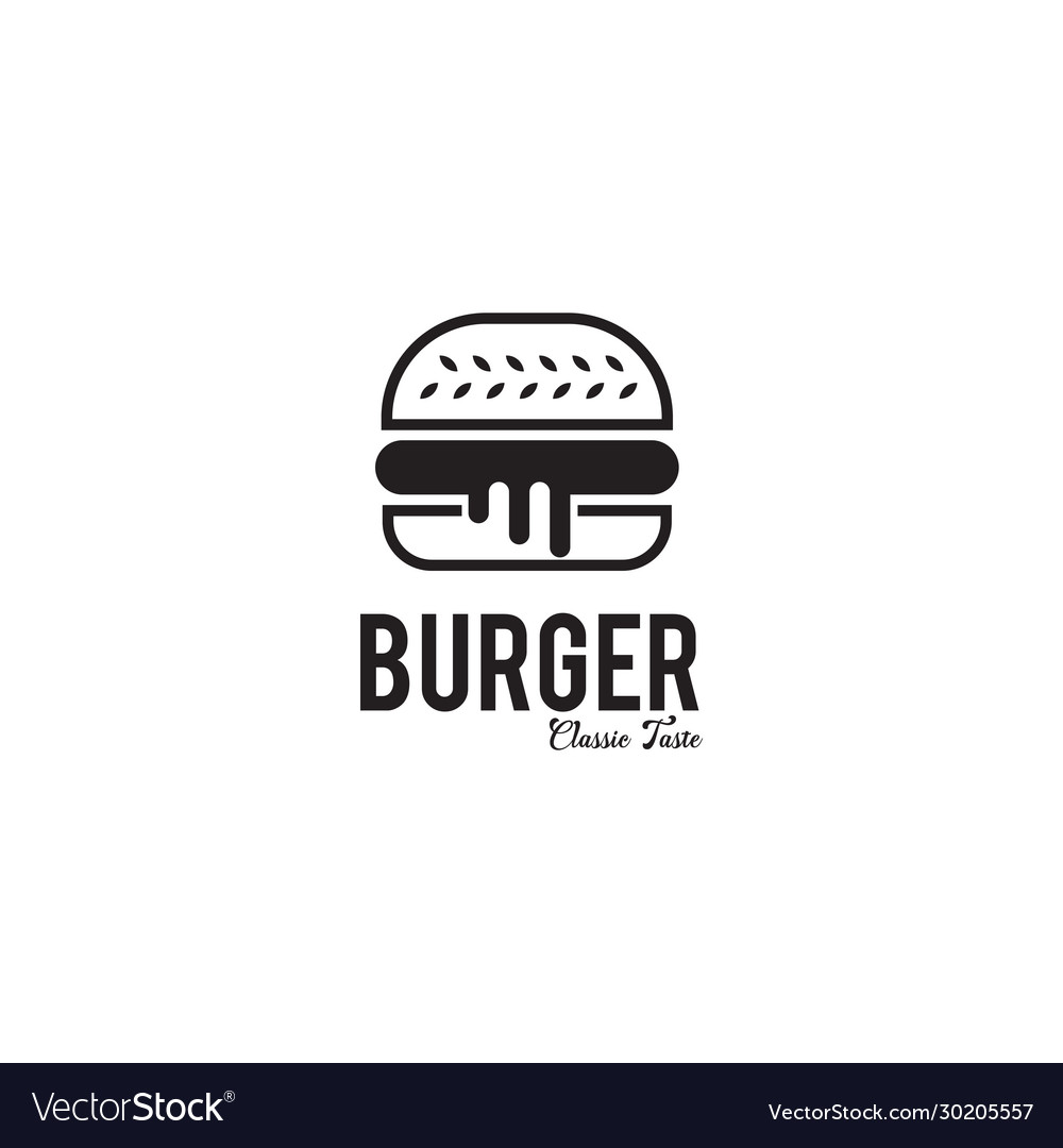 Burger logo design icon template Royalty Free Vector Image