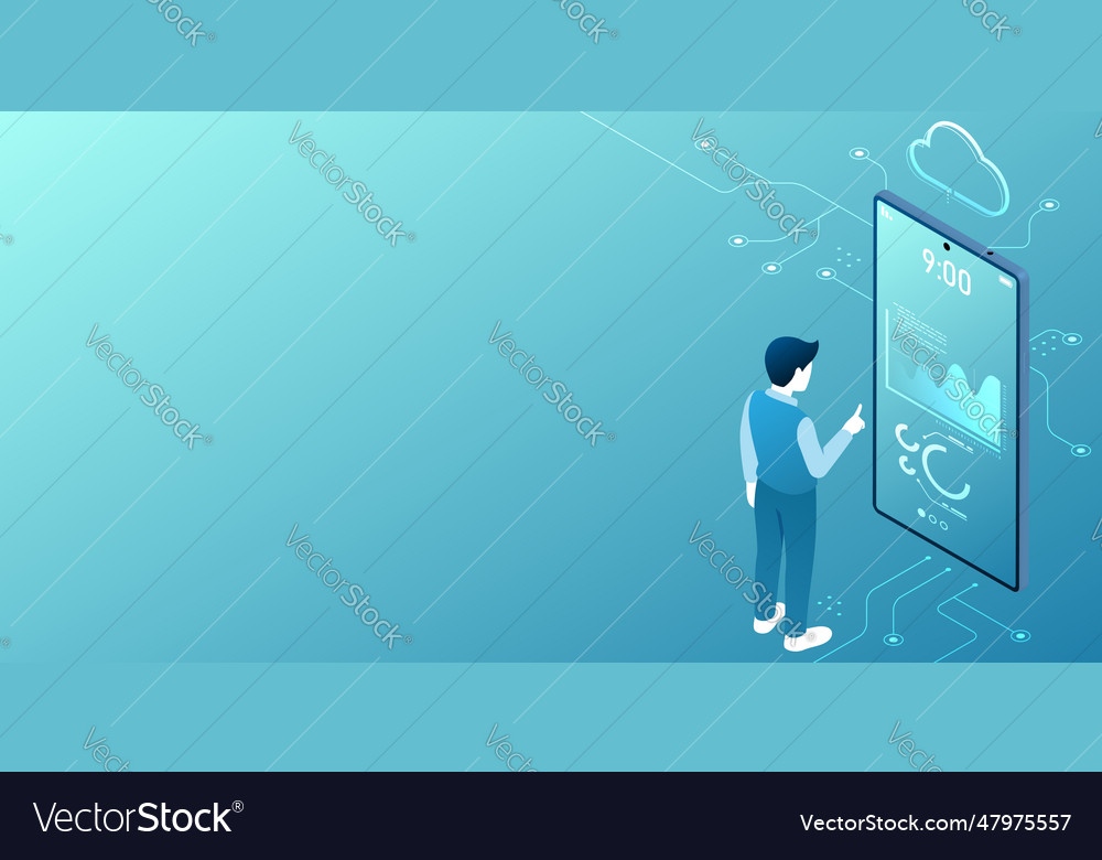 Data science analytics cloud storage isometric