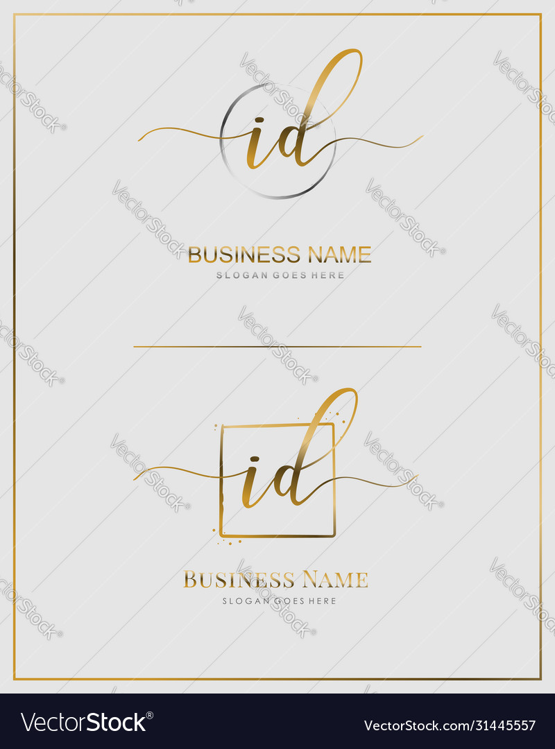 Elegant Initial 'I' Logo - Gold Script