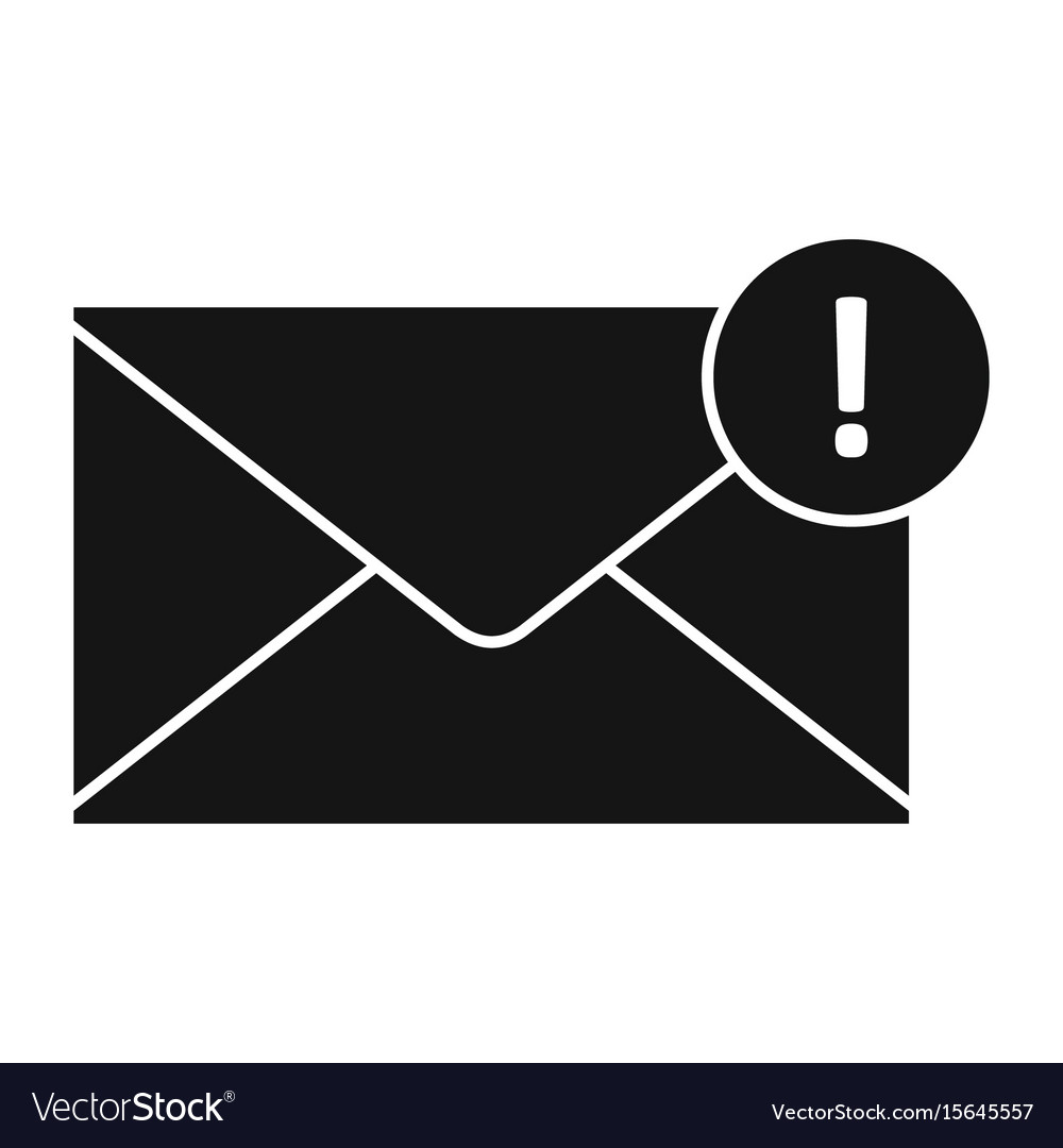 Flat black mail letter icon