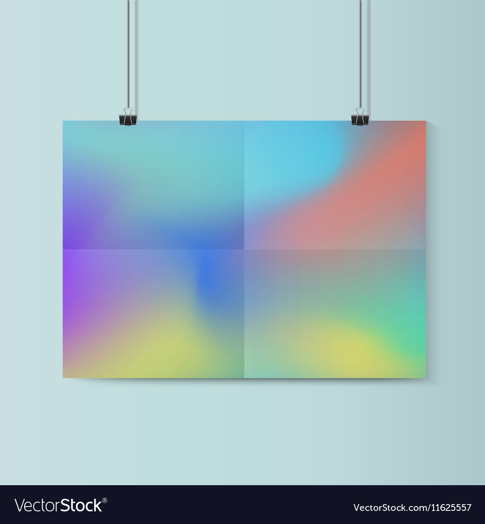 Download Fluid Horizontal Poster Mockup With Paper Vector Image