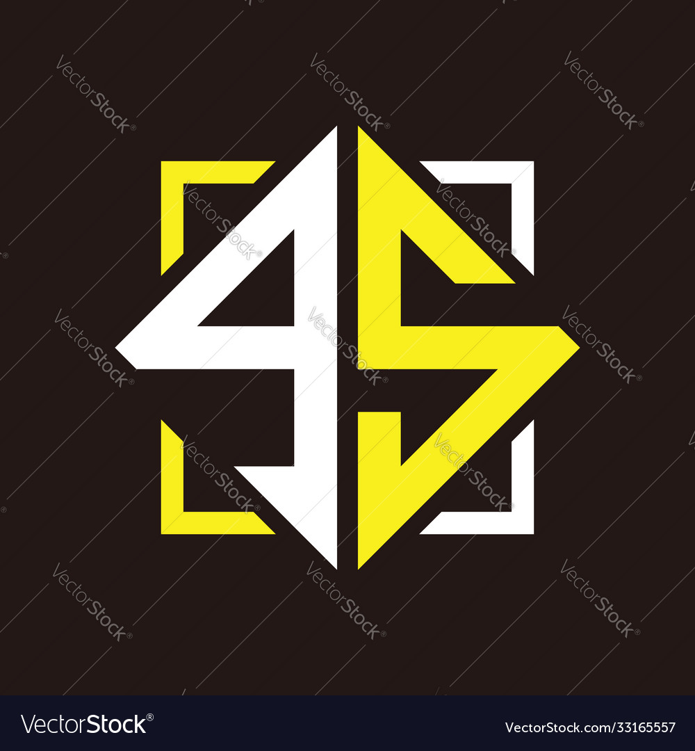 G s initials quadrangle monogram with square