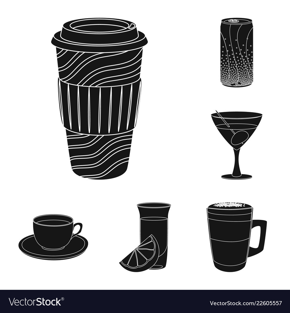 Isolated object of drink and bar logo collection vector image Isolated object of drink and bar logo collection