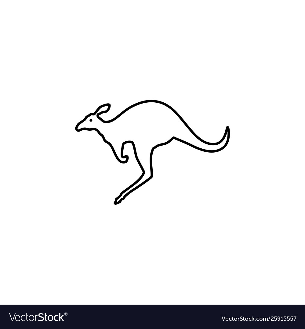 Kangaroo line icon in flat style for apps ui Vector Image