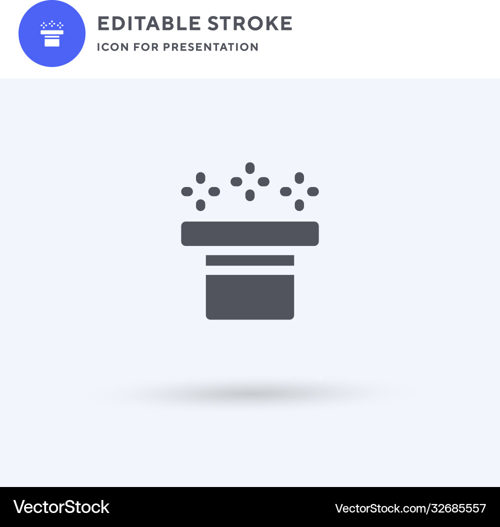 Magic hat icon filled flat sign solid Royalty Free Vector
