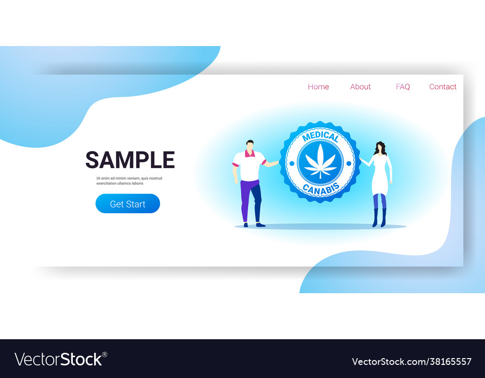 Mann Frau Paar mit medizinischem Cannabis vector image Mann Frau Paar mit medizinischem Cannabis