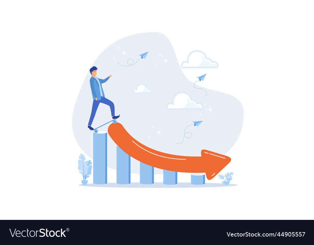 Prepare for economic down fall collapse recession Vector Image