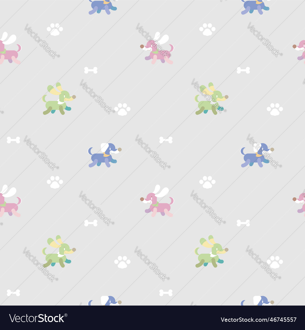 Seamless dog repeat pattern background vector image Seamless dog repeat pattern background