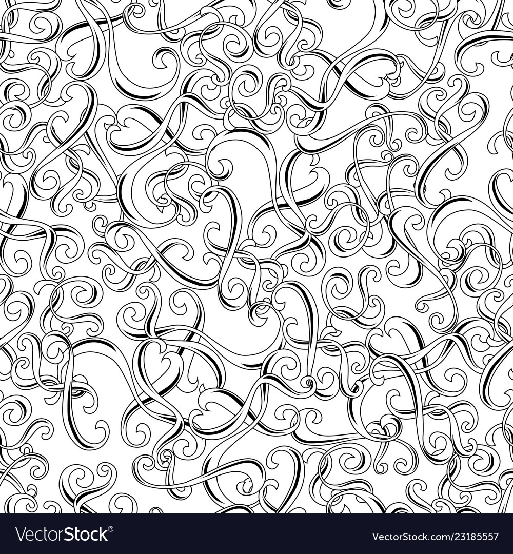 Seamless pattern with curls vector image Seamless pattern with curls