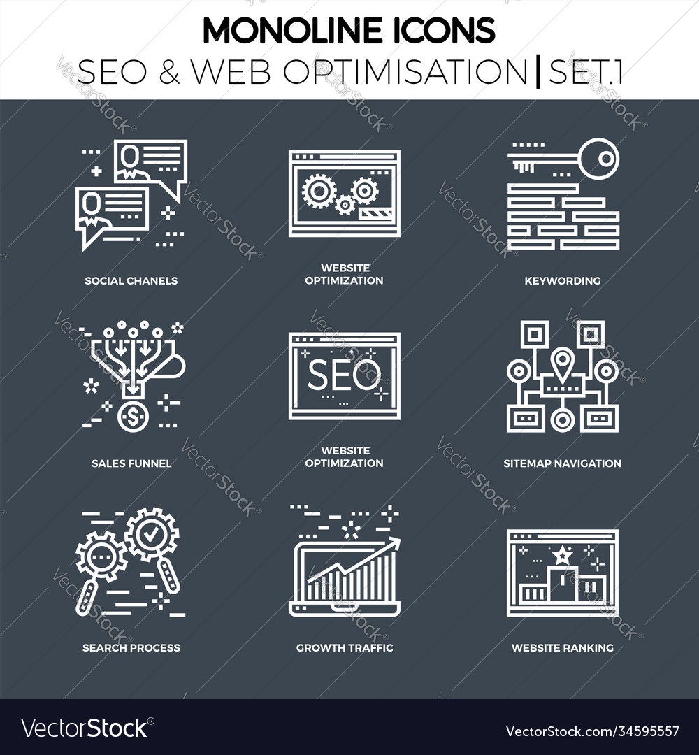 Seo and web opimization vector image Seo and web opimization