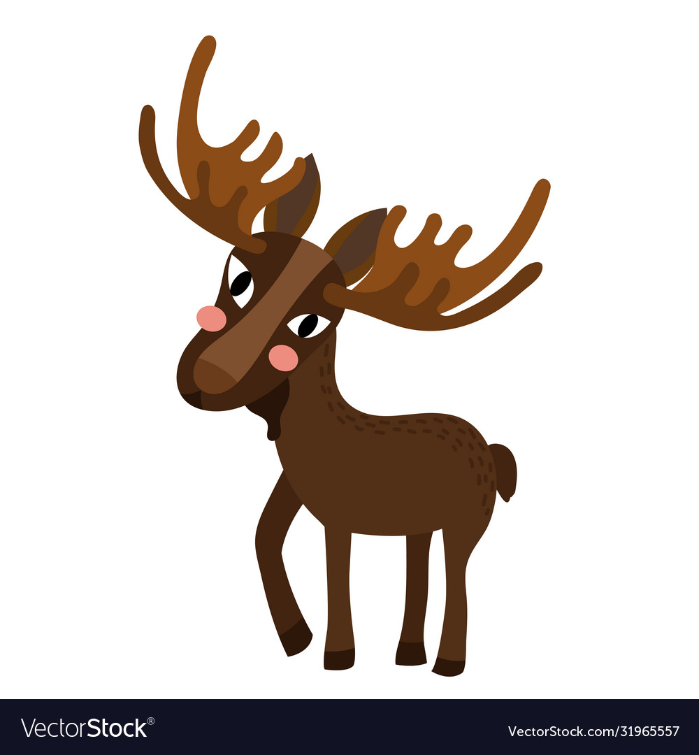 Standing moose animal cartoon character