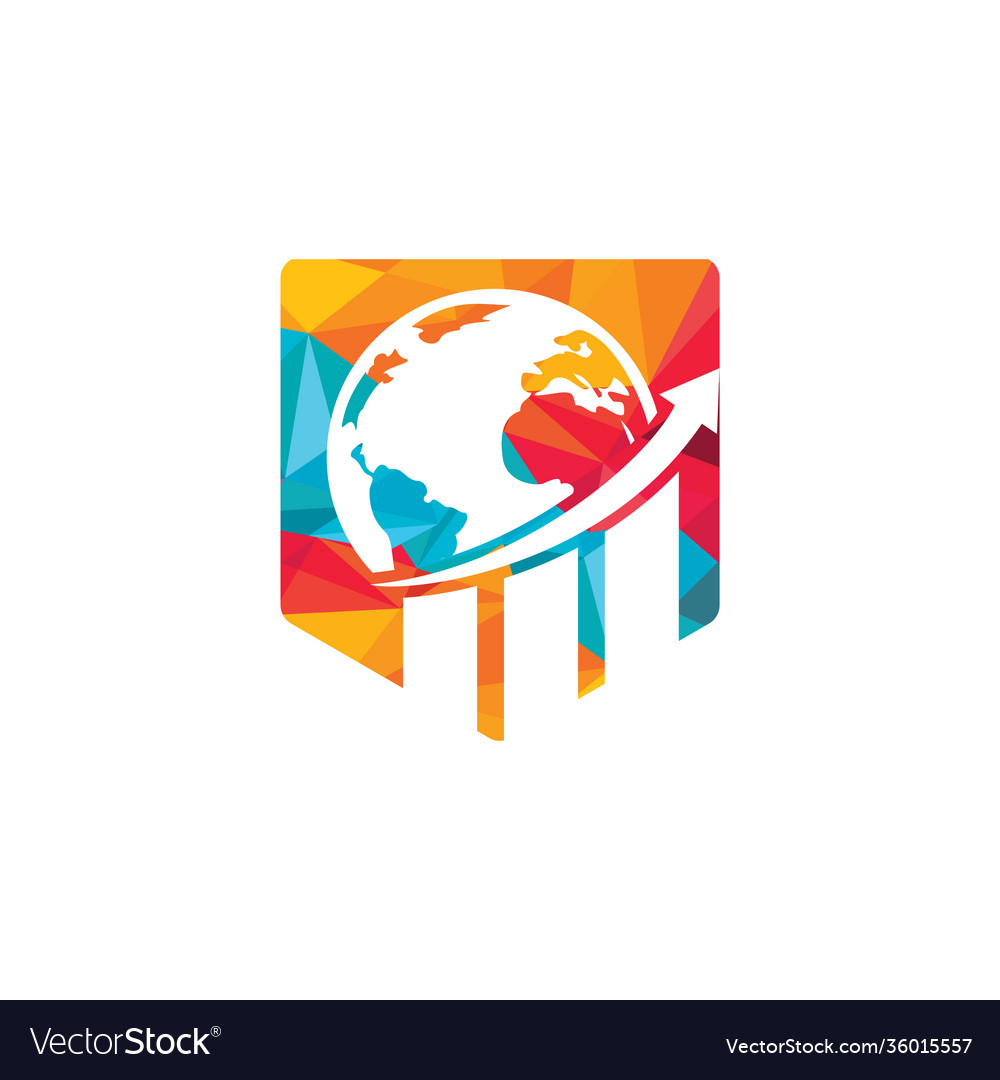 World stats logo design template Royalty Free Vector Image