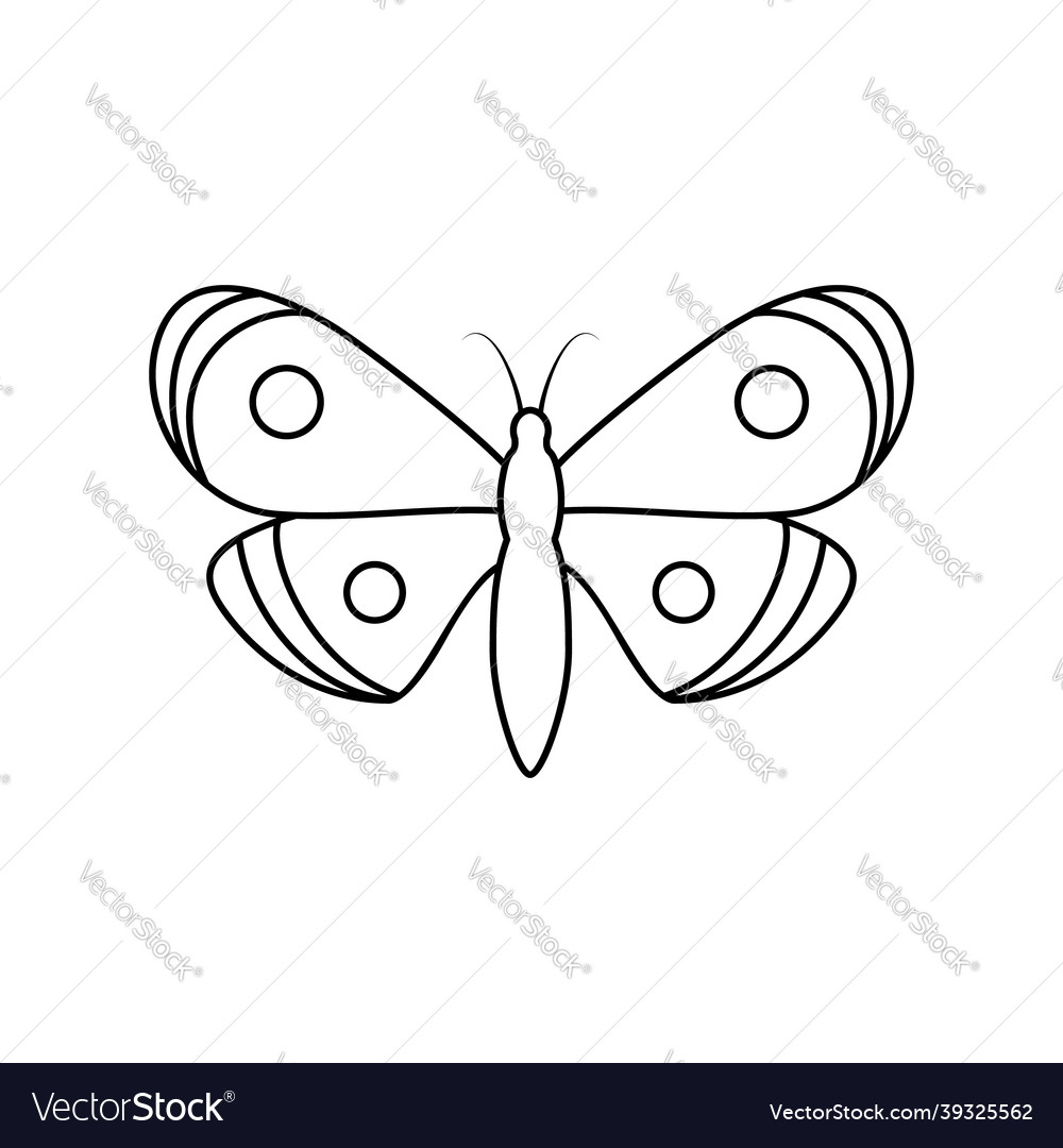 Butterfly icon in line art style Royalty Free Vector Image