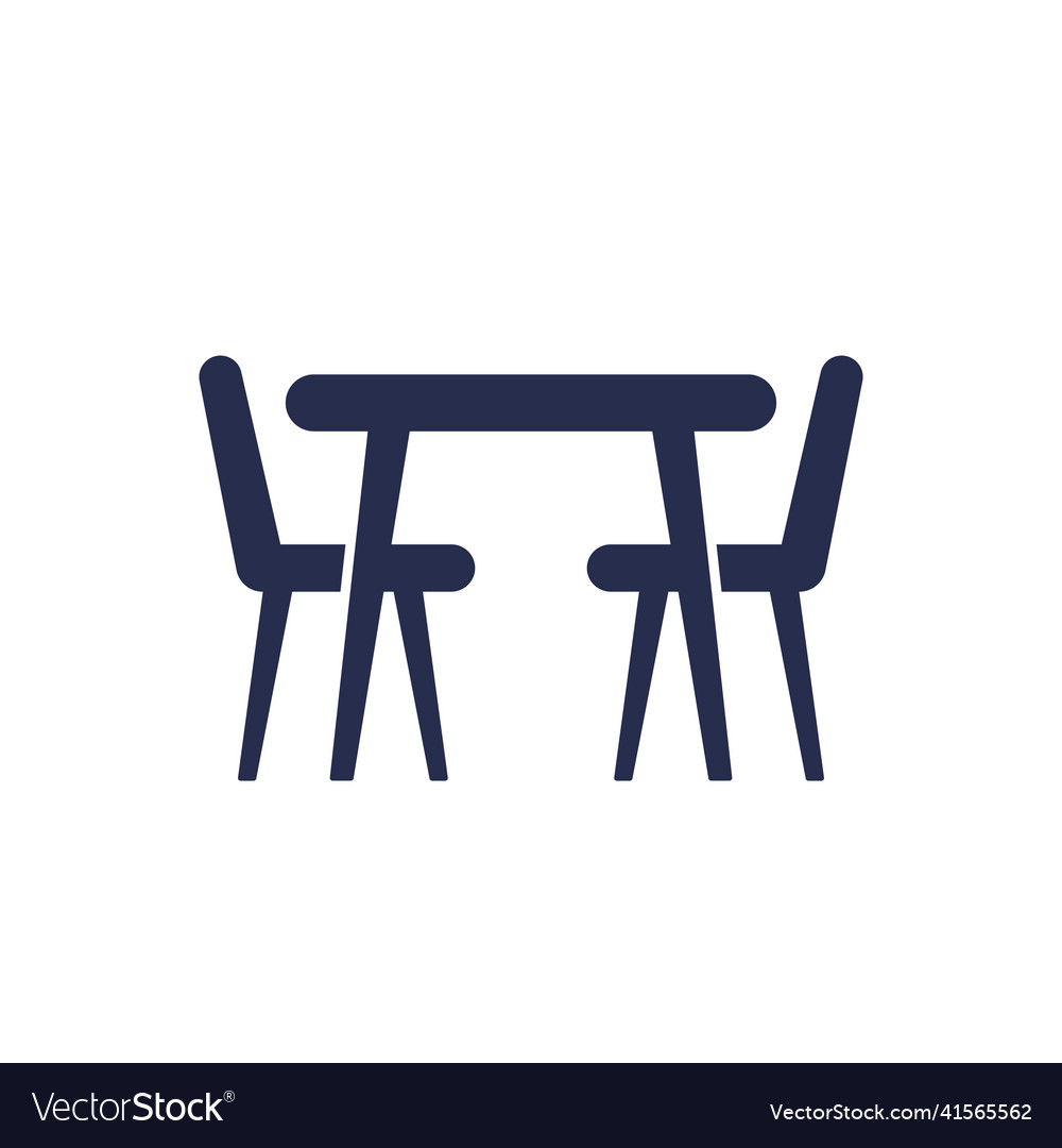 Dining table and chairs icon isolated on white Vector Image