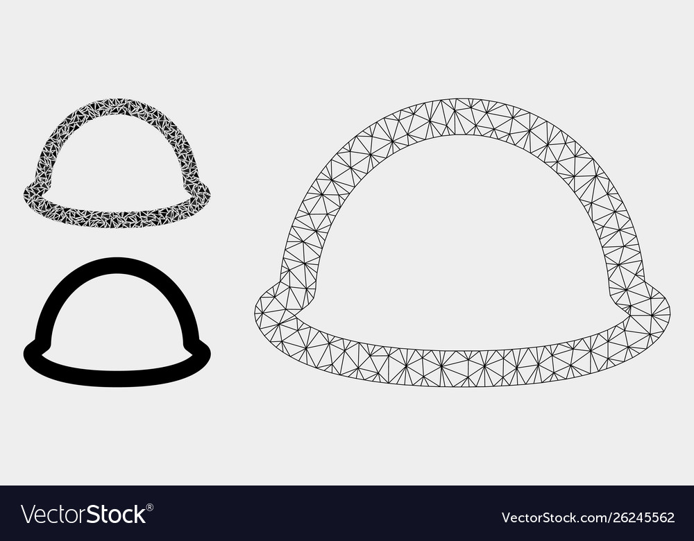 Hardhat mesh 2d model and triangle mosaic vector image Hardhat mesh 2d model and triangle mosaic