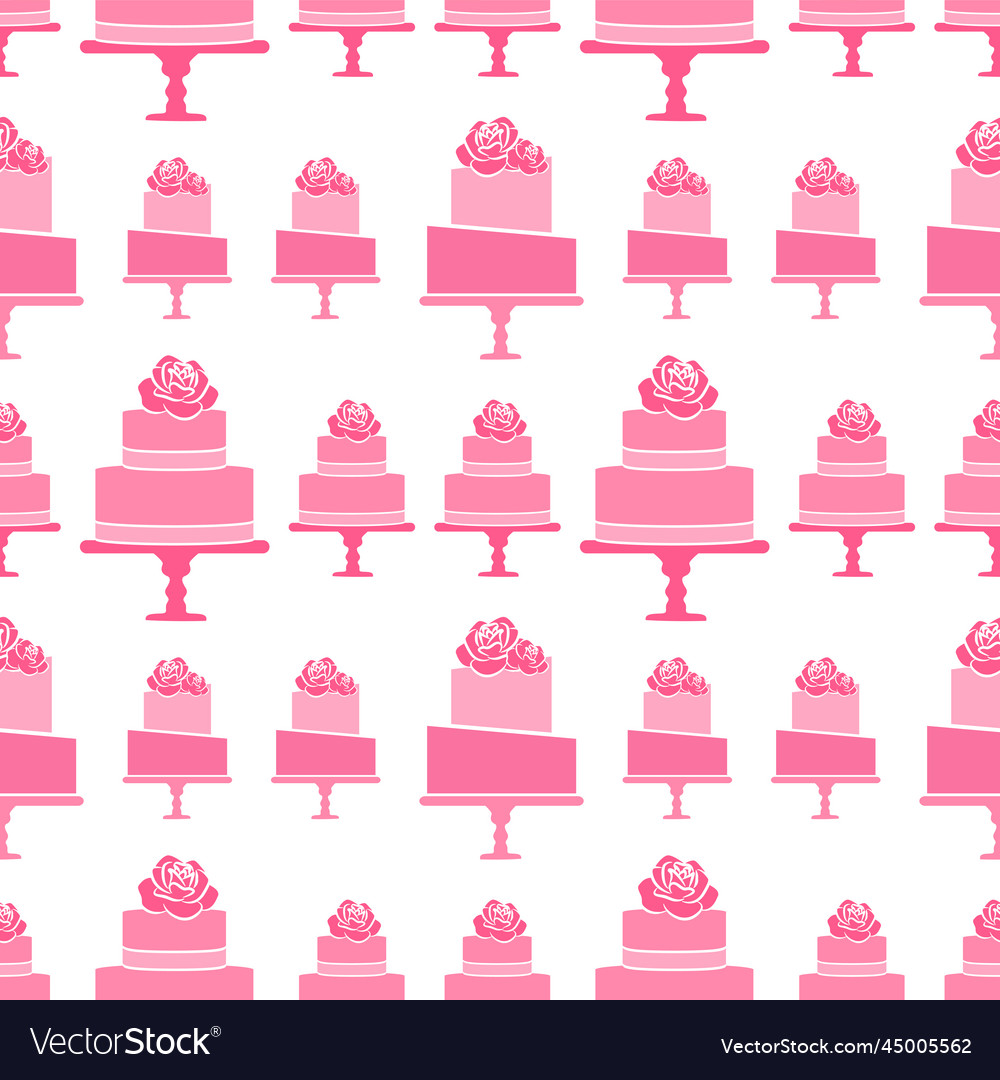 Pink cake pattern background Royalty Free Vector Image