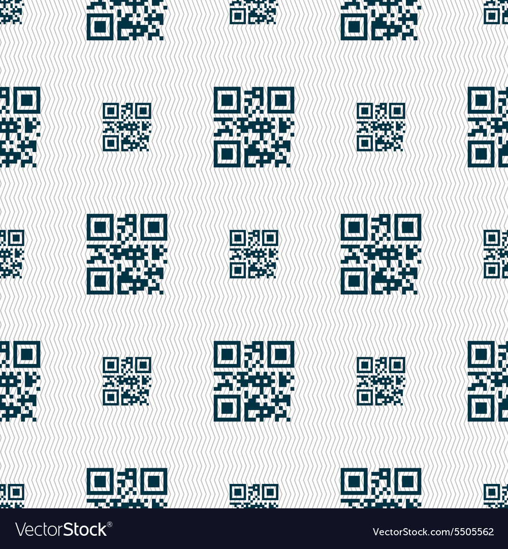 Qr code icon sign seamless pattern with geometric