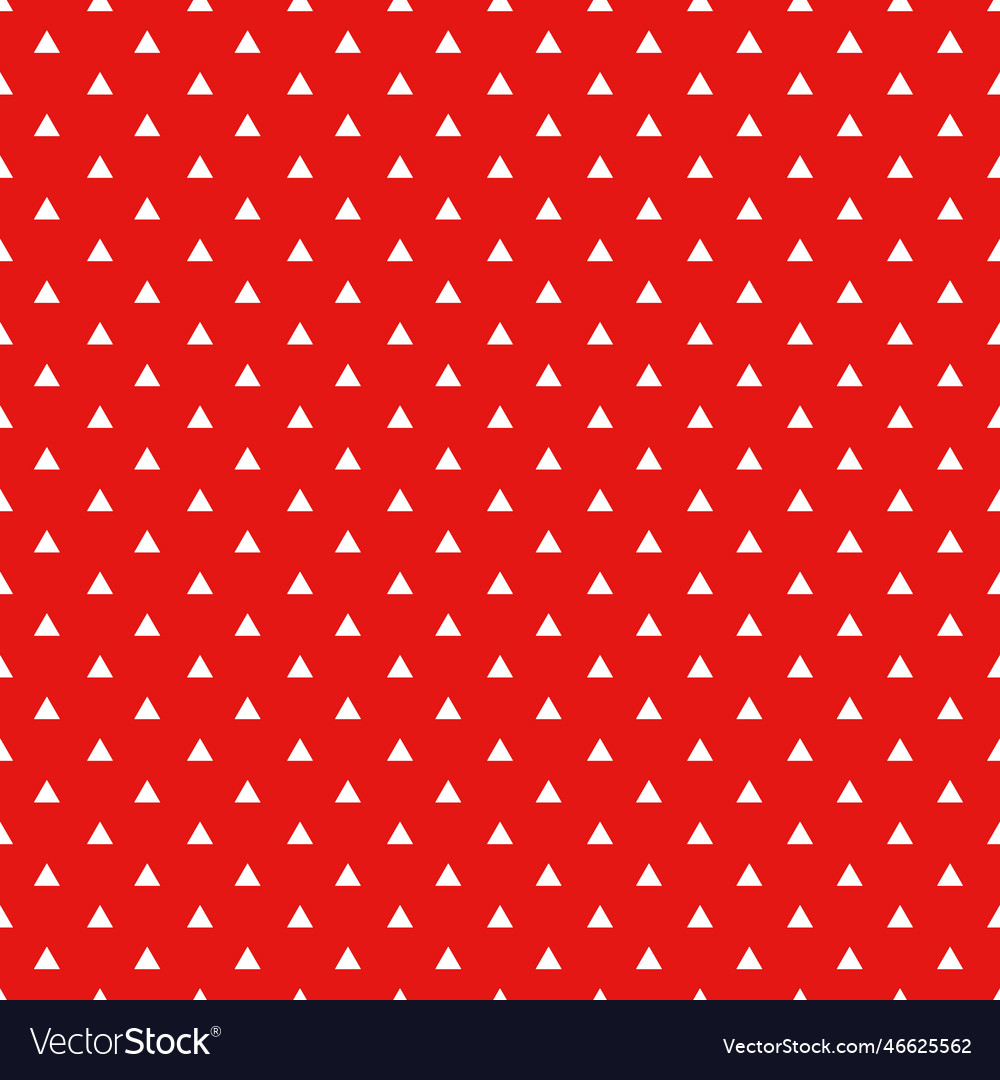 White seamless triangles pattern on red background