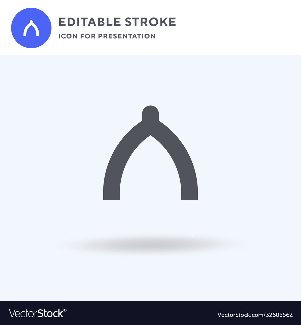 Wishbone icon filled flat sign solid Royalty Free Vector