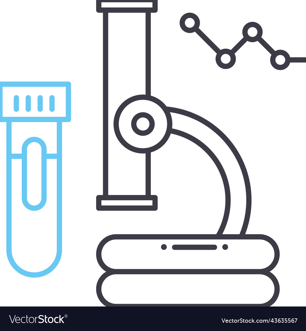 Analysing result line icon outline symbol vector image Analysing result line icon outline symbol