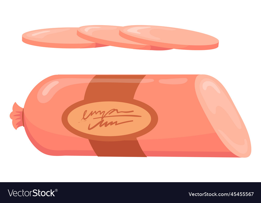 gekochte Wurst Cartoon Ikone Fleischprodukt vector image gekochte Wurst Cartoon Ikone Fleischprodukt