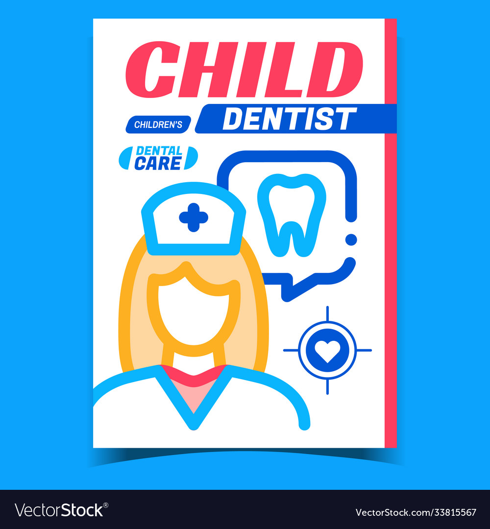 Kinder Zahnarzt kreative Werbung Poster vector image Kinder Zahnarzt kreative Werbung Poster