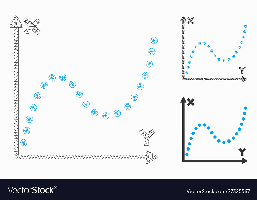 Dotted plot mesh 2d model and triangle vector image Dotted plot mesh 2d model and triangle