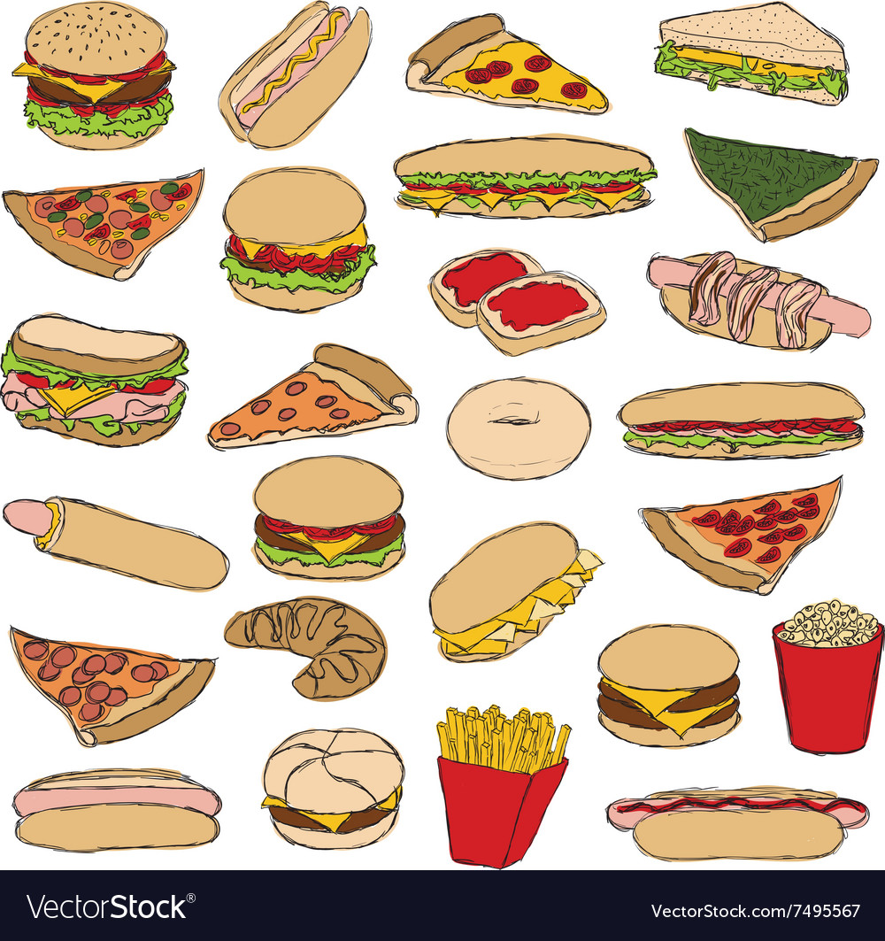 Fast food Royalty Free Vector Image - VectorStock