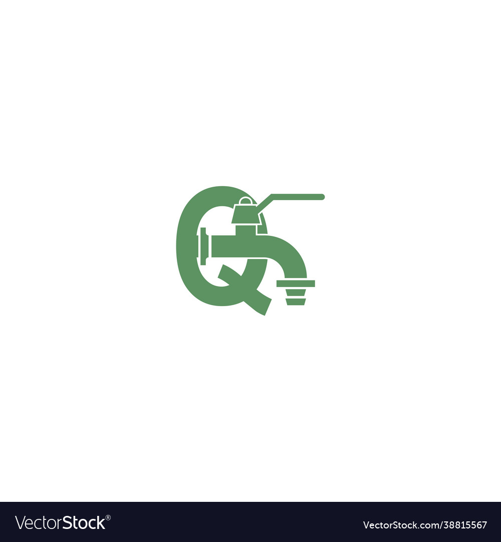 Faucet icon with letter q logo design