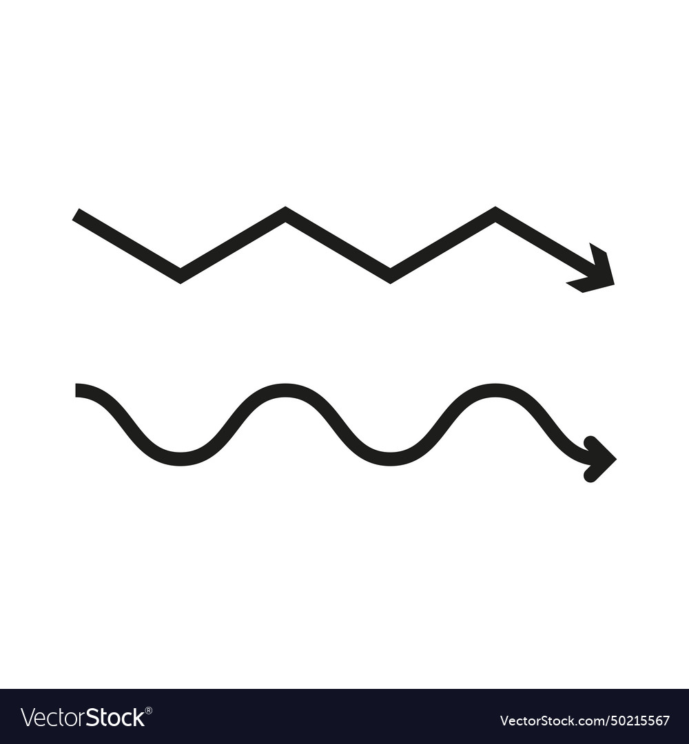 Fluctuating arrow curvy zigzag element vector image Fluctuating arrow curvy zigzag element