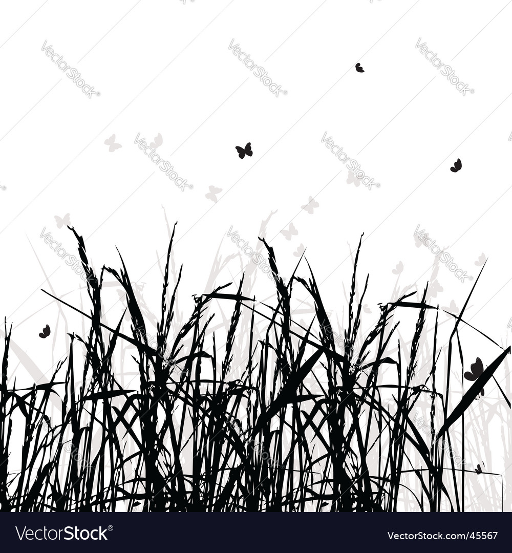 Download Grass silhouette background Royalty Free Vector Image