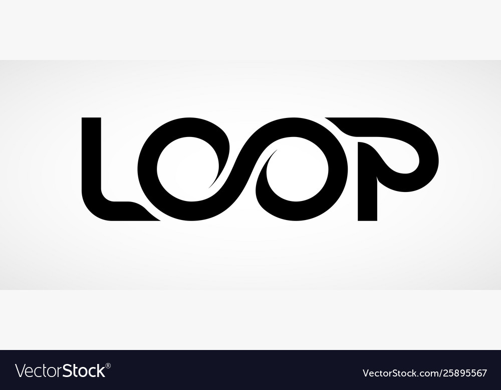 Loop logo ribbon lettering isolated Royalty Free Vector